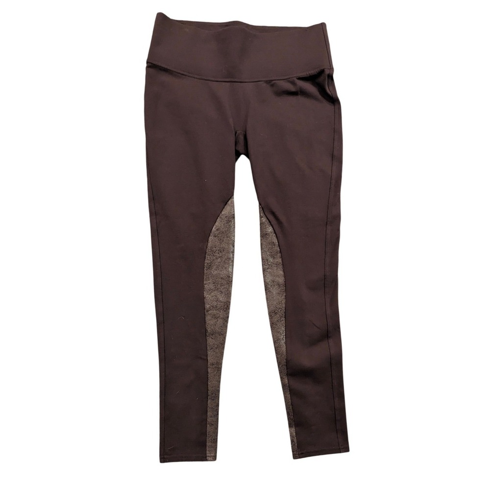 Spanx Leggings Women L‎ Brown Ready to WOW Equestrian Style Textured Panels